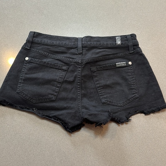 black denim shorts. 7 for all mankind - Picture 2 of 3